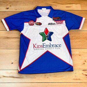 Vintage Rick Ware Racing Pit Crew Shirt Jersey Revi Wear Made in USA Size XL